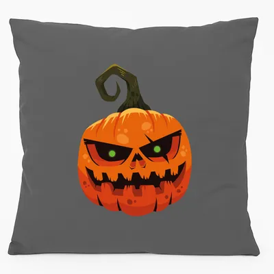 Produktbild von Huuraa Kissen Halloweenkürbis Kürbis 40x40cm mit Füllung Steel Grey Baumwolle Dekokissen Geschenkidee
