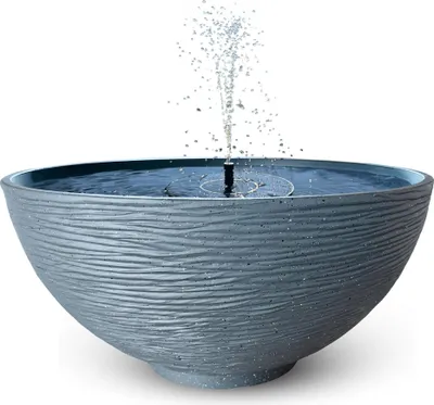 Produktbild von Solar-Brunnen Set für draußen - 45 x 23 cm Schale grau