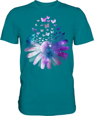 Produktbild von Frauen Galaxie Schmetterling T-Shirt – Diva Blue / M