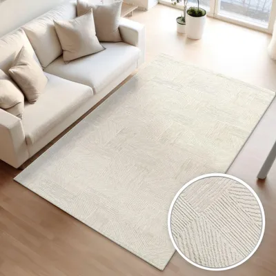 Produktbild von TT Home Wohnzimmer Teppich Esszimmer Kurzflor Boho Design Skandinavisch Abstrakt Unifarben Hoch-Tief-Effekt Moderner Style Größe 230x320 cm