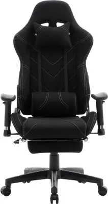 Produktbild von Famanu Gamingstuhl Ergonomisch - Verstellbar mit Fußstütze - Schwarz