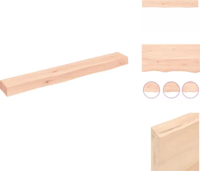 Produktbild von vidaXL Wandregal 80x10x6 cm Massivholz Eiche Unbehandelt - Wandregale