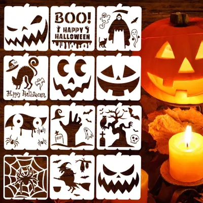 Image de Modèles pour Halloween, 12 pièces, réutilisables