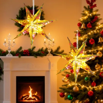 2er-Set LED-Stern Weihnachtsdekoration, 35 cm, für außen