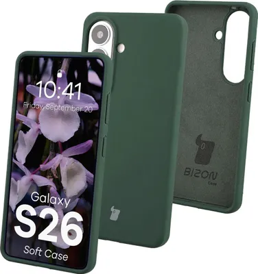 Produktbild von Silikon Handyhülle für Galaxy S26, Bizon Soft Case, Dunkelgrün