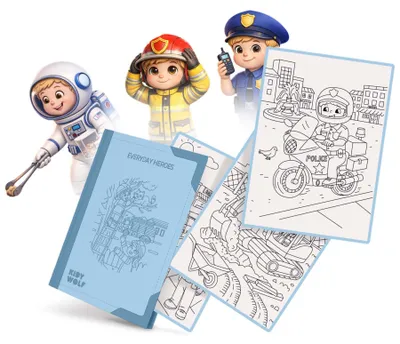 Produktbild von Nachfüllset KIDYDRAW PAD Zeichenvorlagen - Blau | by Kidywolf