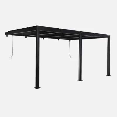 Produktbild von sweeek - Bioklimatische Wand Pergola mit Lamellendach Palace 3x5m - Schwarz