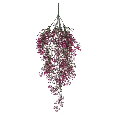 Immagine prodotto di Pianta decorativa pendente 80 cm, fiori artificiali come una vera decorazione da parete, pianta artificiale in rattan plastico - IVYORA Pink