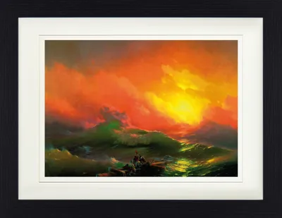 Produktbild von Ivan Aivazovsky Gerahmtes Bild Mit Edlem Passepartout | Wand-Bilder | Im Bilderrahmen - Die Neunte Welle, 1850 (30 x 40 cm)