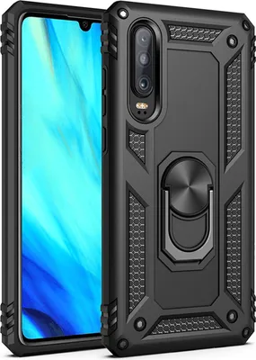 Produktbild von NALIA Ring Handy Hülle für Huawei P30, 360 Grad Schutz Case Cover Tasche Bumper Schwarz