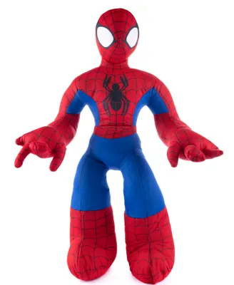 A stuffed toy Spider-Man character.