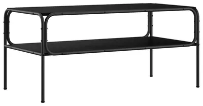 Imagen del producto de Mesa auxiliar negra con aspecto de roble, 100 x 50 x 46 cm