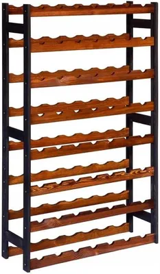 Produktbild von STOLMAK Weinregal aus Holz für 56 Flaschen Schwarz/Braun Kiefernholz 72,5x118x25 cm Flaschenregal Weinschrank Weinständer Flaschenhalter Kellerregal