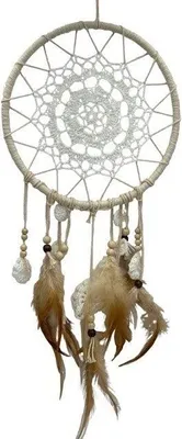 Produktbild von Traumfänger, dekorativer Wandanhänger im Boho-Stil, Baumwollfaden 20x45cm