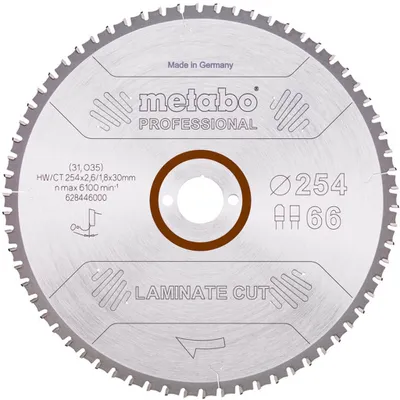 Produktbild von Metabo Sägeblatt laminate cut - professional, 254x30 Z66 FZ/TZ 0°