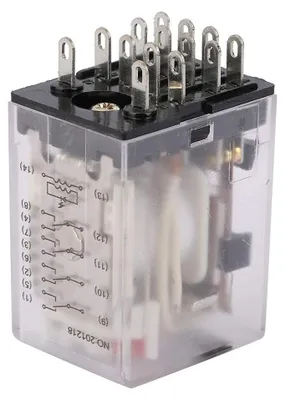 14-poliges Mini-Zwischenrelais 5A, 24V, elektromagnetisch