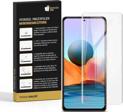 Produktbild von 2x Panzerfolie für Xiaomi Redmi Note 10 FULL-COVER HYDROGEL Displayschutzfolie HD KLAR