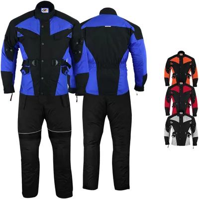 Verbessern Sie Ihr Fahrerlebnis mit dem Cordura Motorrad-Kombiset in Front- & Rückansicht in leuchtenden Farben wie Rot, Orange & Blau. Zahlreiche geprüfte Protektoren an Armen, Brust und Rücken bieten umfassenden Schutz.