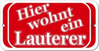 Produktbild von Hinweisschild - Türschild - Hier wohnt ein Lauterer - Gr. ca.  14,5 x 7,5 cm - 308234-1 -