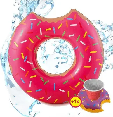 Produktbild von Großes Opblaasbares Schwimmbecken Spielzeug - Ø 120cm - Schwimmring - Sommer - Camping - Urlaub - Rosa