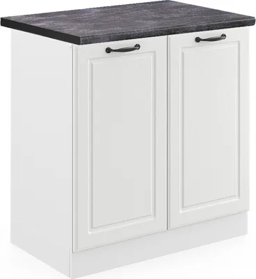 Image de Meuble bas sous-évier Vicco R-Line Blanc campagne 80cm , PT Anthracite, Model 46483