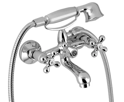 Immagine prodotto di Miscelatore per vasca a parete Titania con accessori, cromato