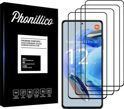Image de Verre trempé pour Xiaomi Redmi Note 12 PRO 5G [4 pièces] Protection d'écran Screen Protector avec bord noir Film anti-rayures verre résistant Phonillico®