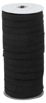 Elastische Bänder 10 mm x 45 m, Polyester, Stretchband, Schwarz