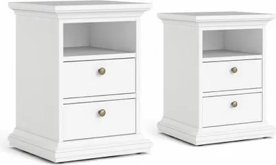 Produktbild von Venedig Nachttisch 2 Stück Breite 43 cm, Höhe 58 cm weiss.