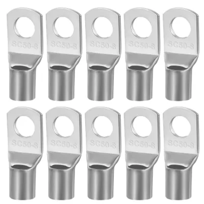 10x 50mm² M8 Ringkabelschuhe, nicht isoliert, Kupfer