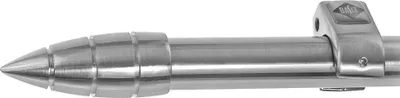 Produktbild von Edelstahl Look Gardinenstange 20mm Wandträger 1-läufig Spitze, Länge wählbar D50 E81 R