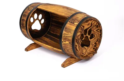 Obrázek produktu pro CREATIVE COOPER psí bouda, dřevěná bouda ve tvaru sudu, psí bouda v rustikálním stylu, masivní a elegantní, 80 x 50 cm, pelíšek pro malé psy