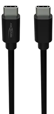 Produktbild von ANSMANN USB-C auf USB-C Ladekabel Datenkabel 60W, 60 cm Typ C schwarz