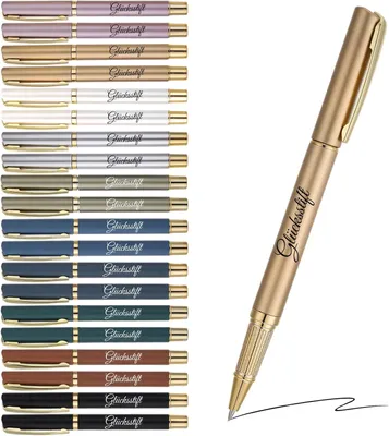 Productafbeelding van Geluksbalpen met gravure - Set van 20 - Pen met gravure - Motiveringsgeschenken - Afscheidscadeau voor collega's