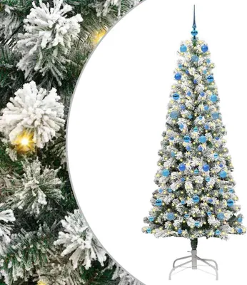 Obrázok produktu pre vidaXL Umelý skladací vianočný stromček zeleno-biely 210 cm