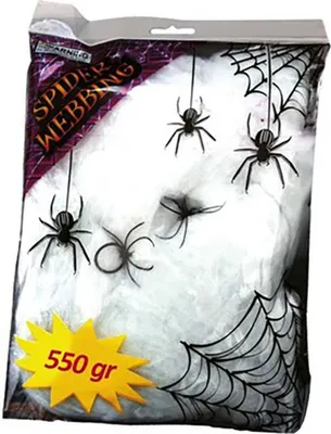 Immagine prodotto di Ragnatela bianca con 4 ragni - Halloween - 550 g