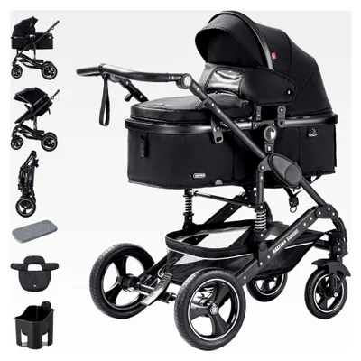 Produktbild von BAMBIMO 2in1 Kinderwagen und Buggy (Schwarz - Rahmen S)