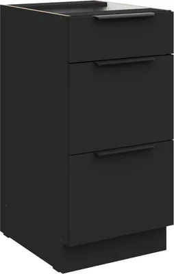Produktbild von Küchen Unterschrank 40 cm SIENA Schwarz Vollauszug Soft-Close Küche Küchenzeile