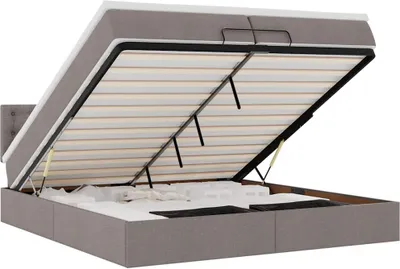Obrázek produktu pro vidaXL Osmanská postel s matrací Taupe 200x200 cm látka