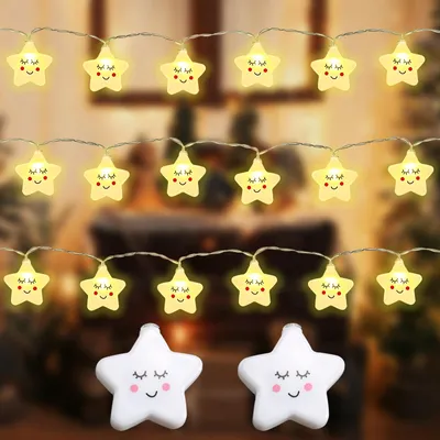 Lichtkette mit Sternen, 3 m, warmweiß, 8 Modi, für Kinderzimmer