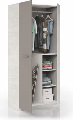 Produktbild von 2-türiger Schrank - Schlafzimmer Weiß 52x200h cm
