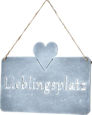 Produktbild von Schild Lieblingsplatz 25x16cm Herz Garten-Deko Türschild Wandbild Beton