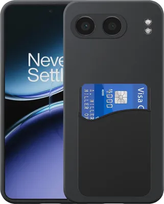 Produktbild von Geeignet für OnePlus Nord 4 Phone Case mit Silikon-Kartenhalter - Flexible Back Cover Case Silikon TPU mit Silikon Cardslot - Schwarz - Smartphonica