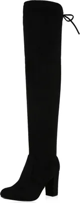 Produktbild von Mytrendshoe Damen Overknees Stiefel Blockabsatz Langschaftstiefel Schuhe 836068, Farbe: Schwarz, Größe: 36