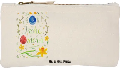 Produktbild von Mr. & Mrs. Panda Kulturbeutel Ostern Frohe Ostern Größe S Klein - Weiß - Geschenk, Osterei, kosmetiktäschchen, Ostergrüße, Federtasche, Etui, Schlampermäppchen