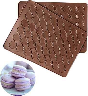 Produktbild von Macaron Backmatte Silikon Antihaft 48 Mulden Backunterlage BPA-Frei Ofenfest -40 bis 230°C