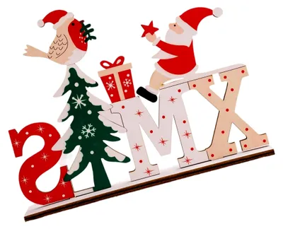 Produktbild von Holzalphabete Skulptur für Weihnachtsdekoration