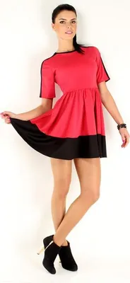 Produktbild von Damen Minikleid Longshirt 2 Farbig Tunika Top; Koralle/M/38