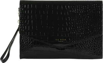 Produktbild von Ted Baker Clutch Handgelenktasche Wesslie Croc Effect Icon Envelope Pouch Black schwarz