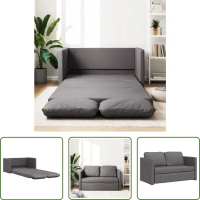 Produktbild von The Living Store Bodensofa mit Schlaffunktion Grau 112x174x55 cm Kunstleder